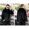 2025 New Arrival Top Fashion Winter Warm Flowing Gold Mink Imitation Sheep Sheared Fur Zipper Men's Solid Hooded Jacket