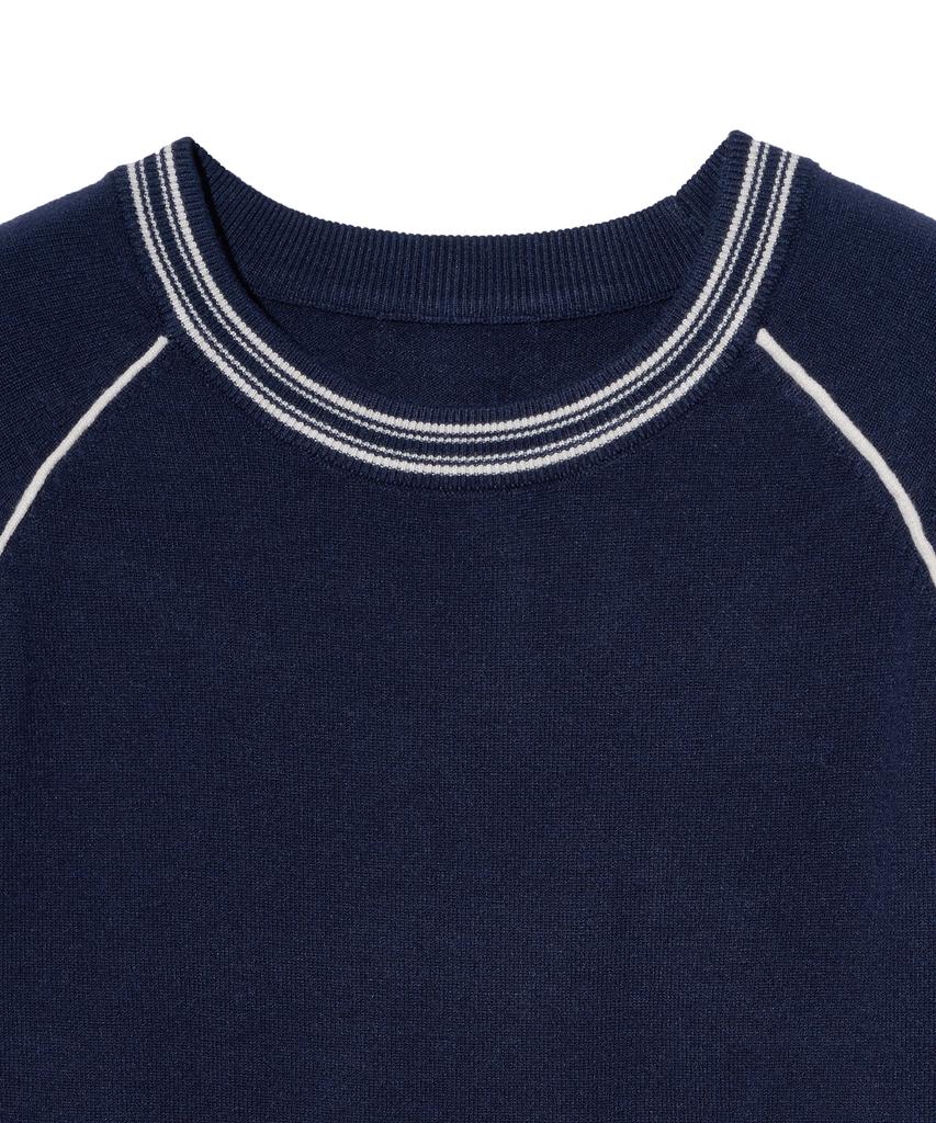 IRONYPORNO WHITELINE 86-Iroj361 Color Line Point Long Sleeve Knit Blue