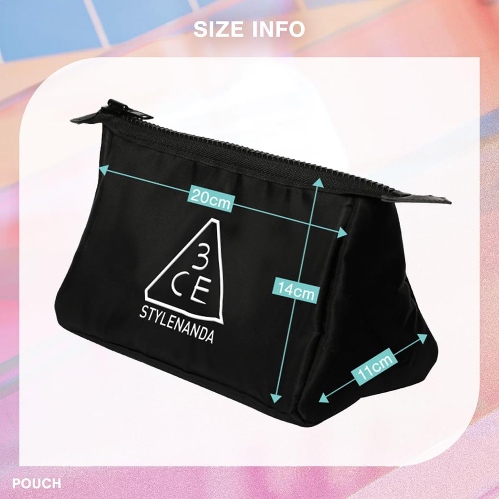 3CE Makeup Cosmetic Mini Travel Pouch Pouch, Black, Pouch, Pouch, Pouch,