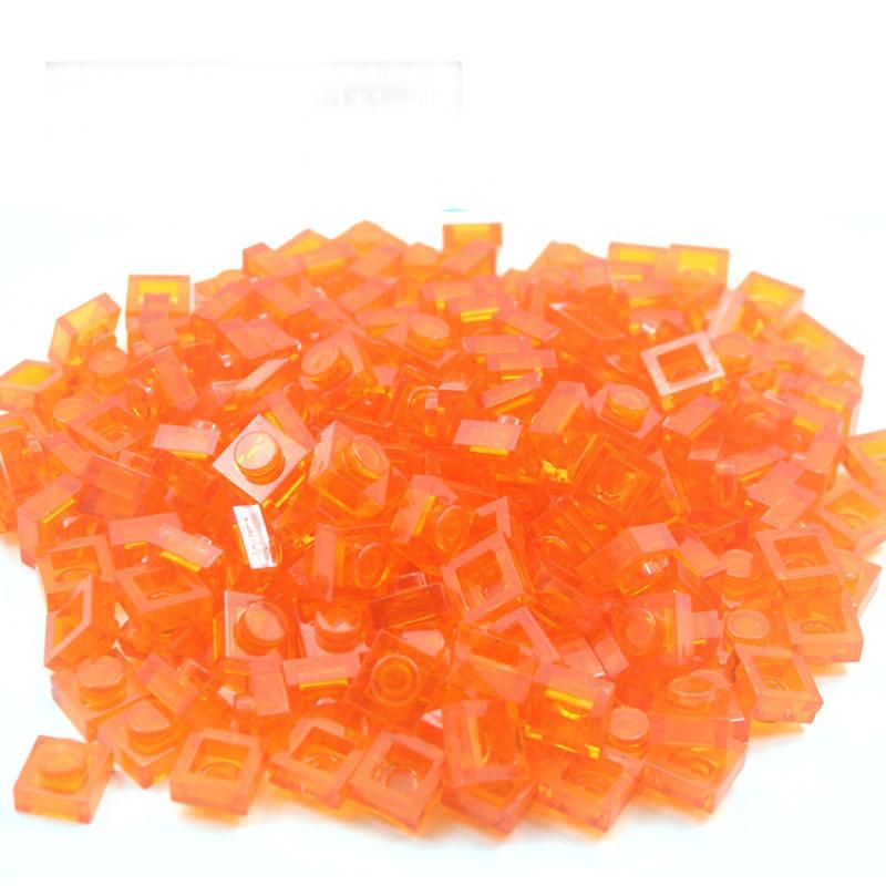 Kleiner Baustein Dünner Block Steine Transparente Farbe 1x1 Noppen 180 Stück Mischfarben DIY Montage Teile Stein 3024 MOC Spielzeug für Kinder