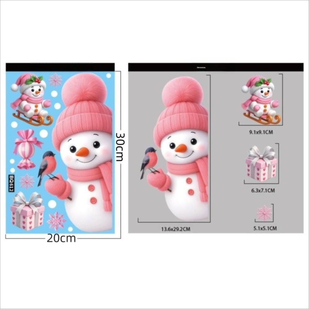 Removable PVC Window Stickers Santa Claus Reindeer Xmas Decal Snowflake Glass Windows Decor Christmas Stickers Window