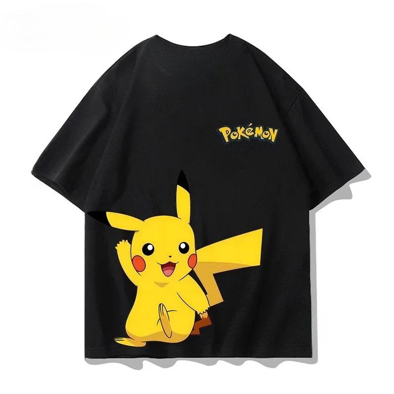 Unisex Cute Pikachu Pokémon T-Shirt Summer Y2K Harajuku Style Loose Casual Short Sleeve Street Wear Top for All Ages