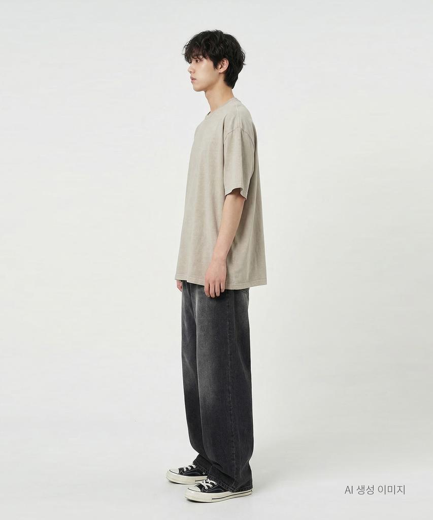 UMM Oversized Plain Pigment Short Sleeve T-Shirt 5 Colors