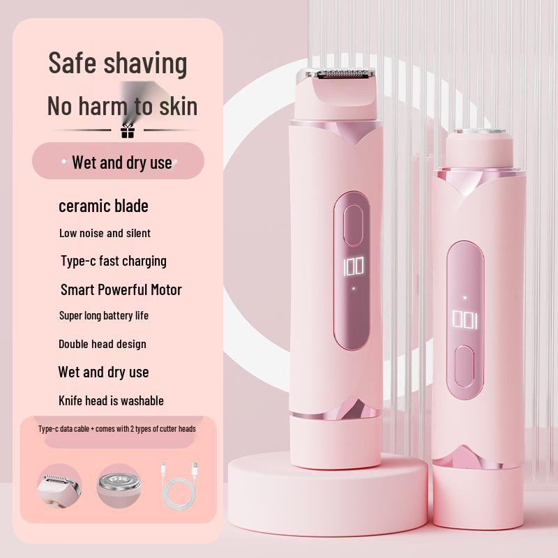 Dual-Head Women's Electric Shaver & Trimmer for Sensitive Areas