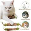 3 Stück Katzen-Zahnreinigung Reines Natürliches Katzenminze Katzen-Mahlzahn-Zahnpasta-Stick Silberrebe Actinidia-Frucht Matatabi Katzen-Snack-Stick