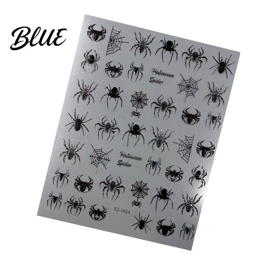 5D Embossed Nail Decals Halloween Art Stickers Skull Pumpkin Ghost Spooky Stickers Decals Waterproof Self Adhesive Manicure Decoration Decorative