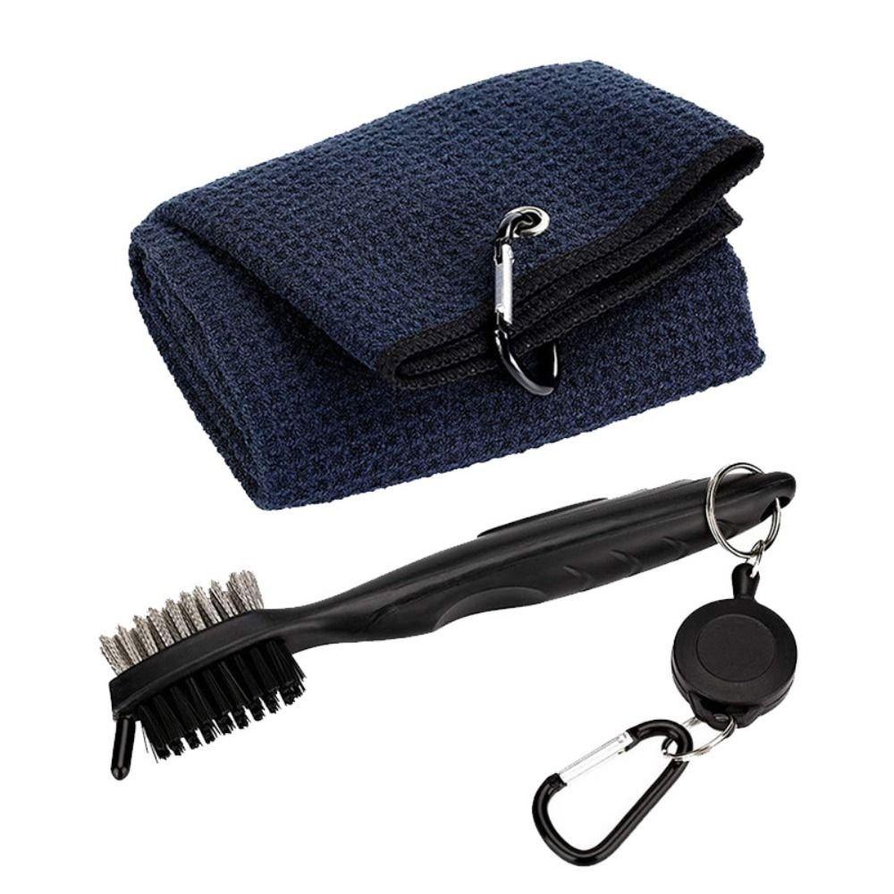 Golf Cleaning Set Golf Double-sided Cleaning Brush Golf Towel and Brush Head Groove Cleaner Set