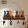 Katzenrücken-Form Schlüsselhalter Holz Schlüsselhaken Geschenk Wandmontiertes Schlüsselregal Eingangsbereich Flur