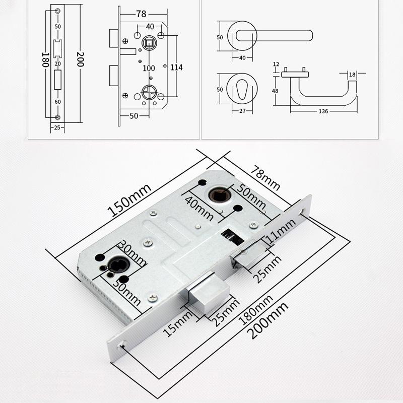 Stainless Steel Emergency Safety Fire Door Lock - Anti-Theft Corridor/Hallway Lock