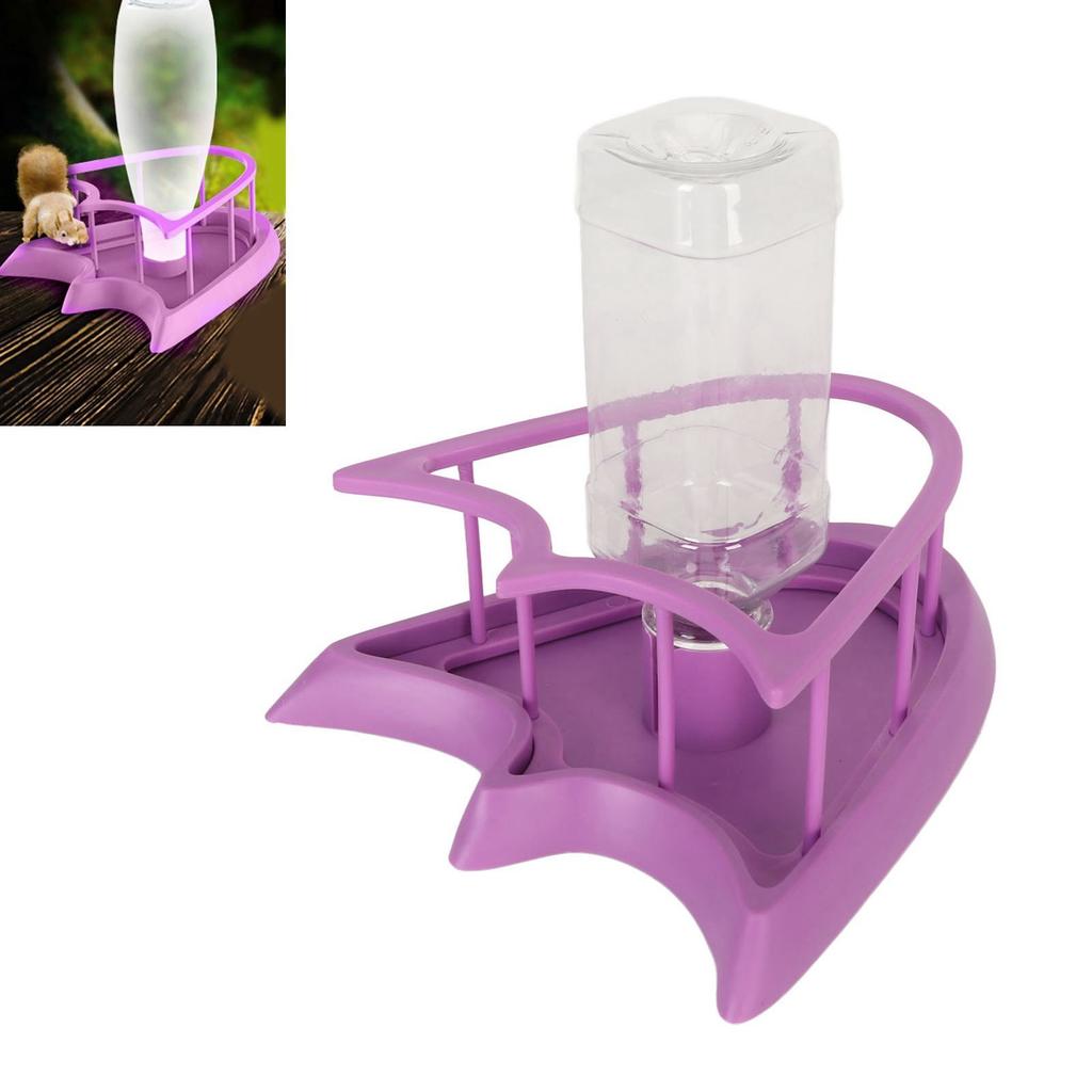 Automatic Reptile Water Feeder Safe Purple Fence Reptile Water Drinker Dispenser with Bottle for   Reptile Supplies