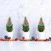 24Pcs Mini Christmas Wreath Artificial Dollhouse Decoration Miniature Christmas Wreath Christmas Tree Hanging Ornaments Christmas Decorations