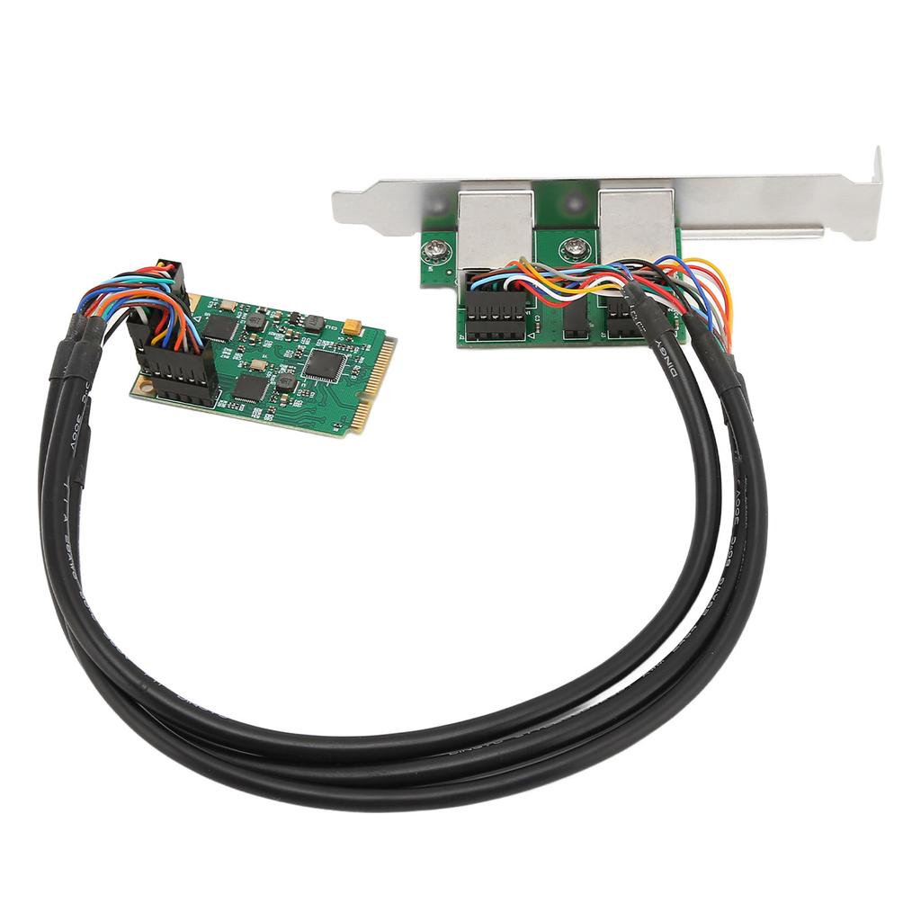 Mini PCIE Gigabit Ethernet Card 10 100 1000Mbps Drive Free RJ45 Interface 2 Port RTL8111H Chip Gigabit Internet Card