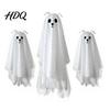 Glowing Ghost for Front Door 3 Pcs Lighted Dog Hanging Ornaments Spooky Halloween Outdoor Flying Decorations Gauze with LED Light Tree Porch