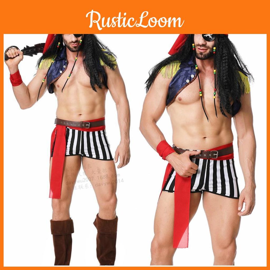 תחפושת שודד קריביים לגברים למבוגרים להאלווין, קוספליי, מסיבת תחפושות, תלבושת להופעה בימתית של מלח