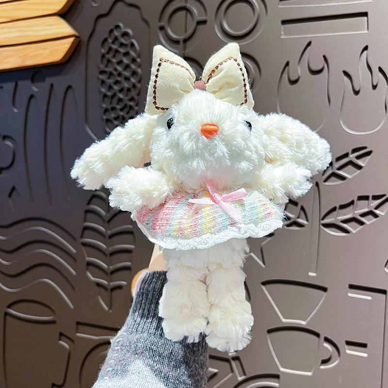 Creative Cartoon Plush Princess Dress Long-eared Rabbit  Female Cute Rabbit Girl Heart Bag Pendant