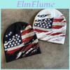 Gorro com Padrão de Bandeira Americana com Ajuste Regulável para Uso Externo no Outono Inverno