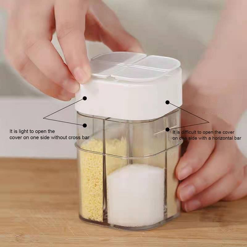 Borcan de condimente pentru grătar Sticla organizator de condimente Recipient pentru condimente de camping în aer liber Forma separată Gadget de bucătărie ZPG