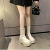New Fashion Back Zippers Short Boot Female High Platform Thick Bottom Ladies Elegant Ankle Booties Punk Boots for Women 34