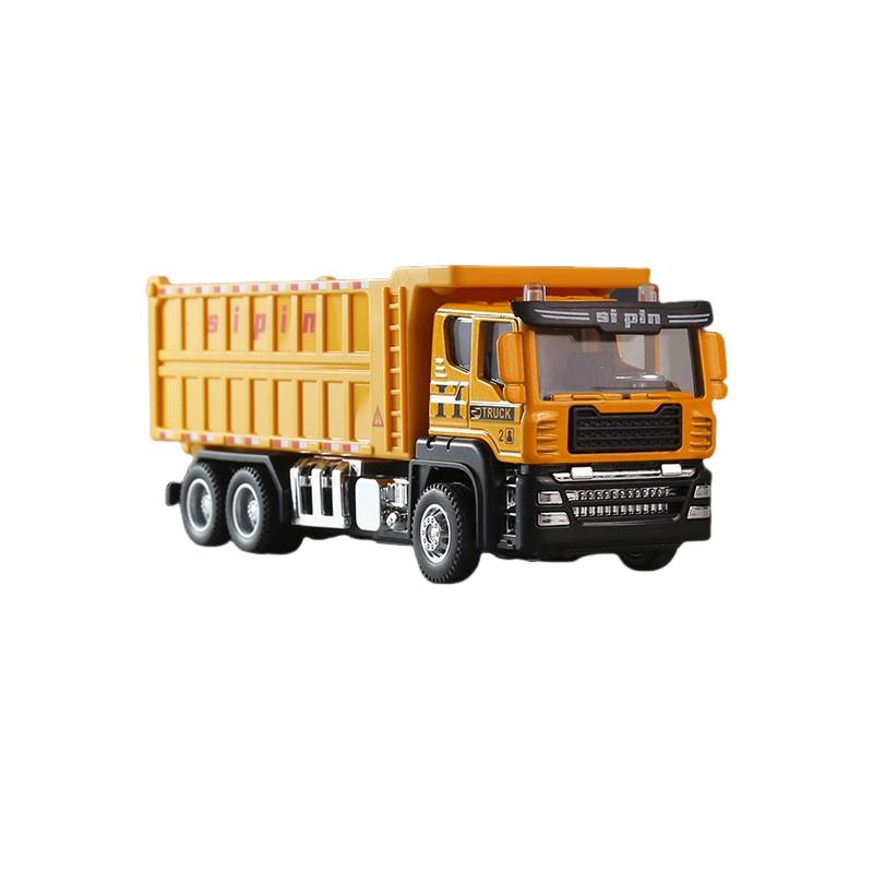 Excavator Blender Crane Car Toy Model Diecast Alloy Engineering Vehicle Rubber Tires Sound Light Pull Back Toys Kids Gifts