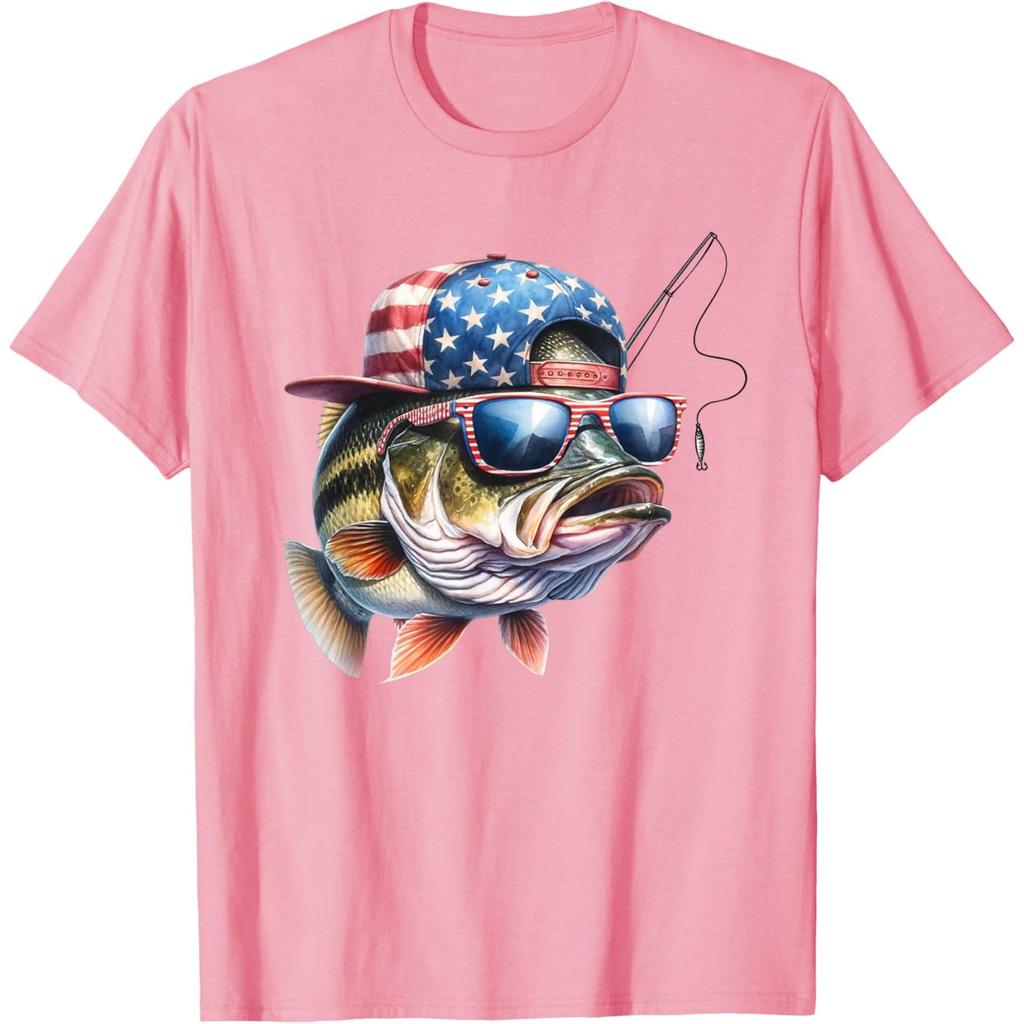 Funny Fishing FisherUnisex Gift American Flag T-Shirt