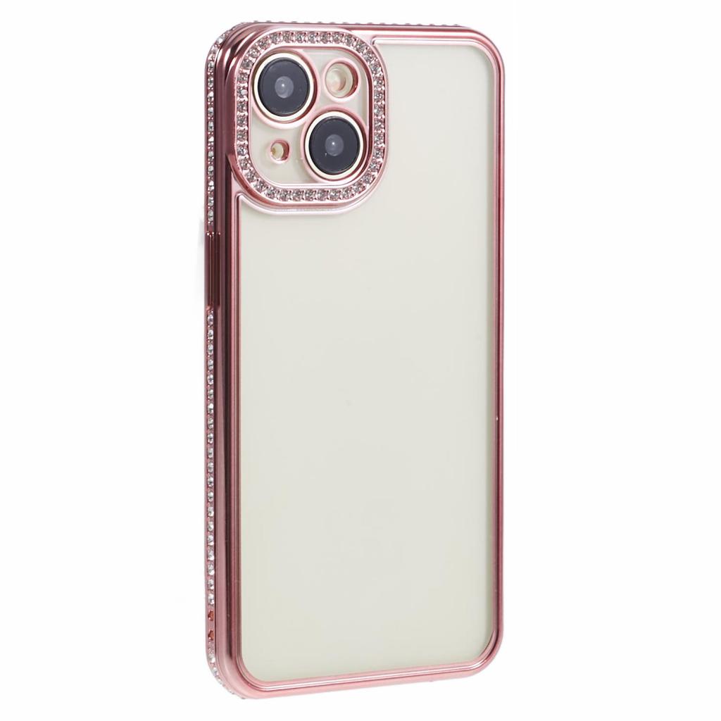 For iPhone 14 Plus Case Shiny Rhinestones Flexible TPU Phone Cover