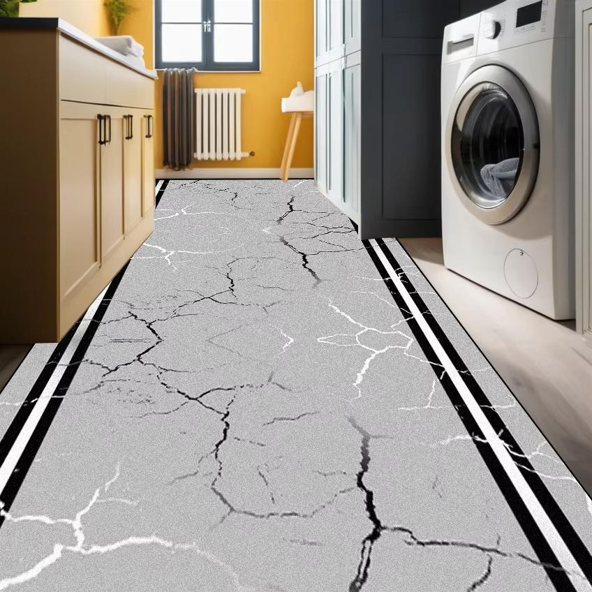 Modern Geometric Corridor Carpet Kitchen Decor Non-slip Runner Rugs Bathroom Passageway Entrance Door Mat Hotel Lobby Long Rugs