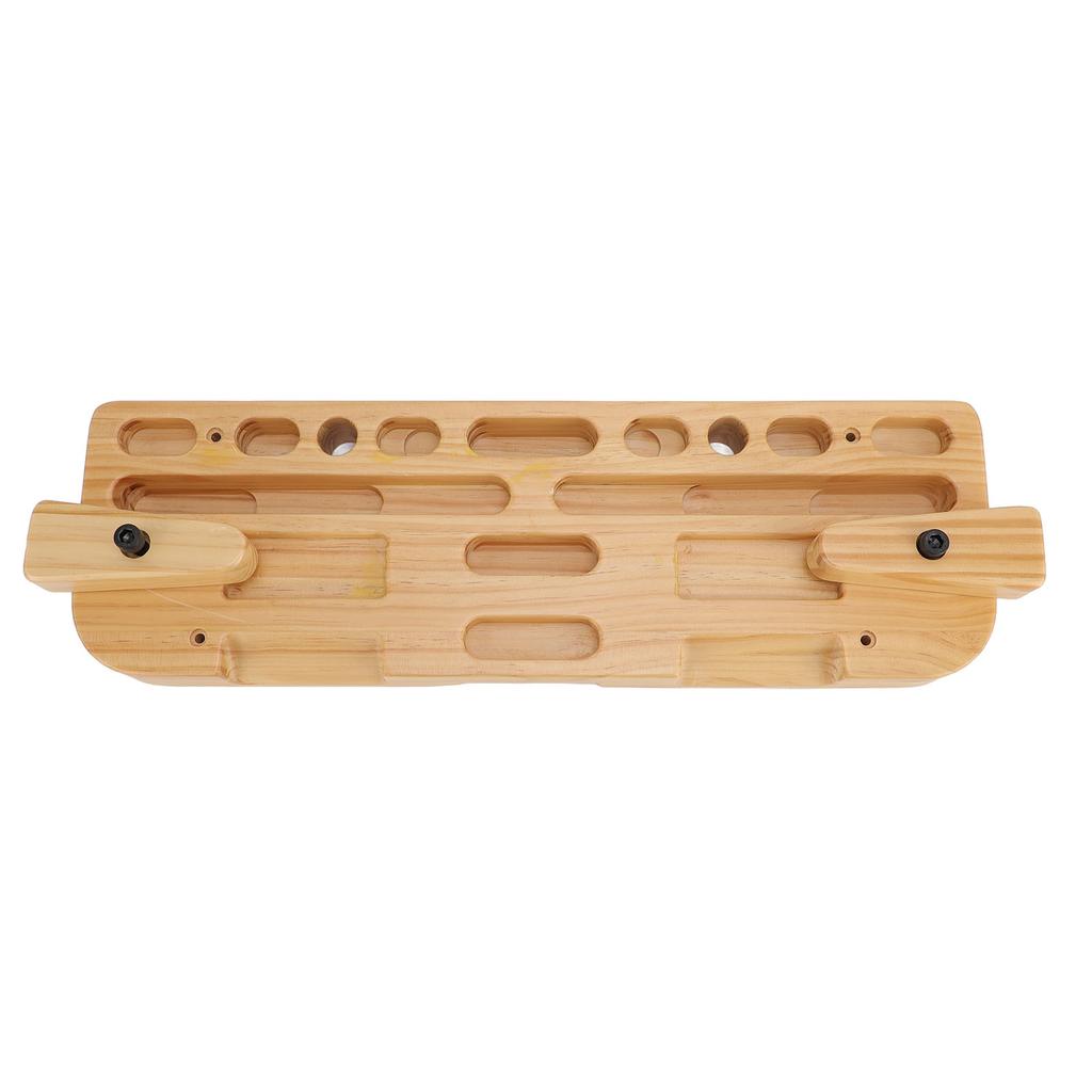 Training Hang Board Solid Wood Various Grip Hole Enhanced Strength Exercise Compact Climbing Finger Board for Home Gym