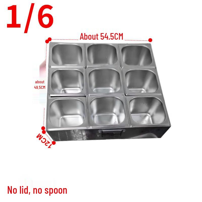 Stainless Steel 9-Compartment Food Pan Organizer
