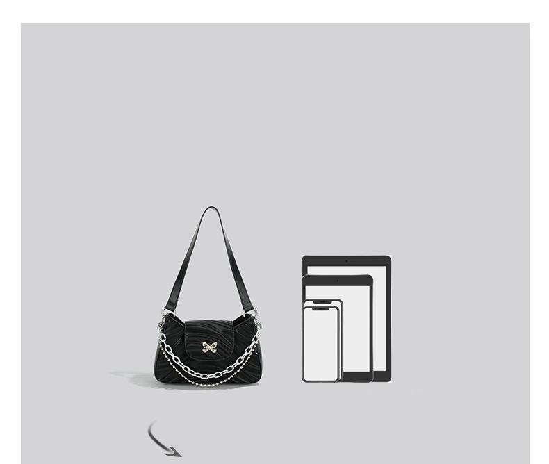 Trendy 2025 Women's Baguette Underarm Bag with High-End Texture and Niche Design