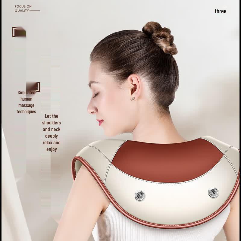 AUX 4-Head Shoulder & Neck Massage Shawl with Infrared Heat CN plug (adapter included)