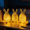Rose Rabbit Figurine Resin Light-up Rabbit Ornament Easter Bunny Egg Figurine with LED Light for Home Party Decoration Holiday Gift