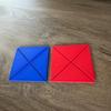 2Pcs Paper Flip Toy Game Blue Red Hard Cardboard Hiting Board Game Party Supplies Game With Family Friends Toy Gift