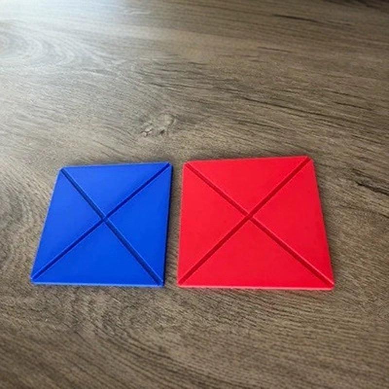 2Pcs Paper Flip Toy Game Blue Red Hard Cardboard Hiting Board Game Party Supplies Game With Family Friends Toy Gift