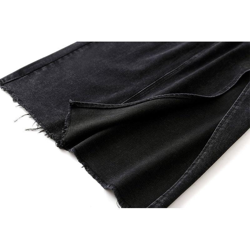 Elegant Half-body Skirt Female High-waisted Split A-line Denim Skirt Female Summer Thin Medium-length Package Hip Skirt Fashion Denim Bustier Skirt