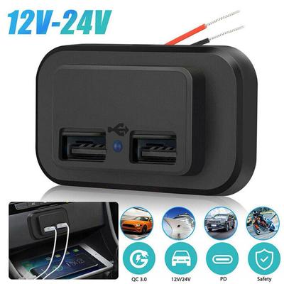 Dual USB Car Charger Socket 12V/24V 3.1A 4.8A USB Charging Outlet Power Adapter for Motorcycle Camper Truck ATV Boat Car RV New