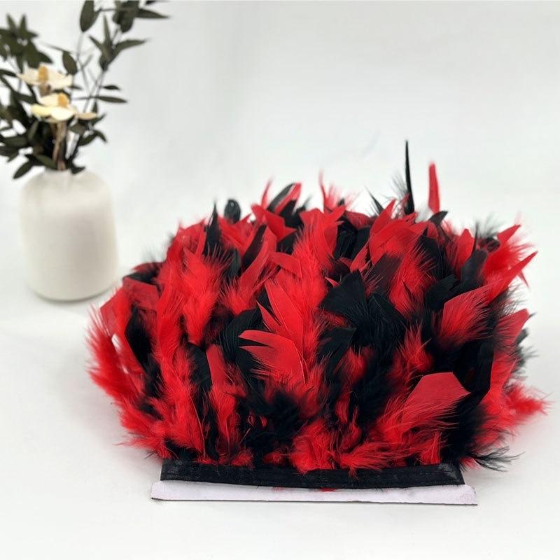 10-15cm Coffee Turkey Feather Trim Feathers Fringe Ribbon DIY Sewing Clothing Handwork Wedding Dress Crafts Party Decorations