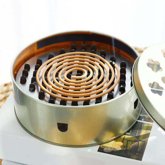 Mosquito Coil Box Hangable Leaky Lid Stainless Handle Design Open Flame Proof Fly Repellent Large Capacity Anti-scalding Incense Household Supplies
