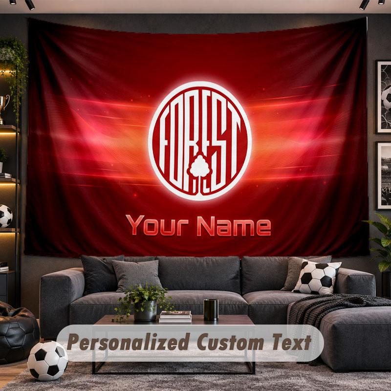 Wall Hanging Tapestry Custom NameNottingham Forest Pattern Personalized Printed Fabric Wall Decor