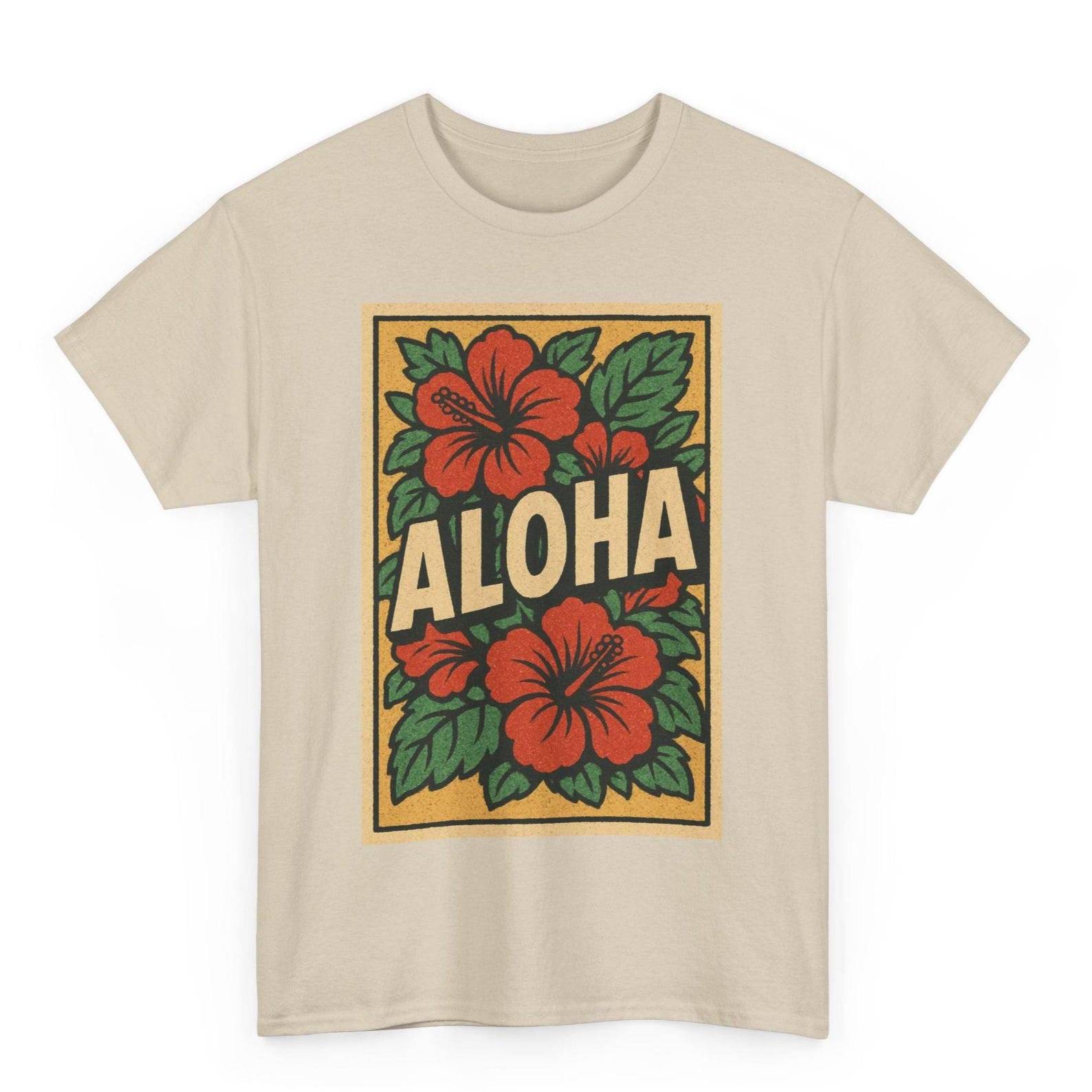 Aloha Boho T-Shirt: Retro Comic Tropical Graphic Tee 4XL