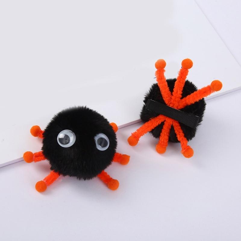 Punk Cool Mädchen Stirnband Haarspange Plüschkugelform Stereo Haarnadel Elastische Haarspange für Mädchen Halloween Haarstyling