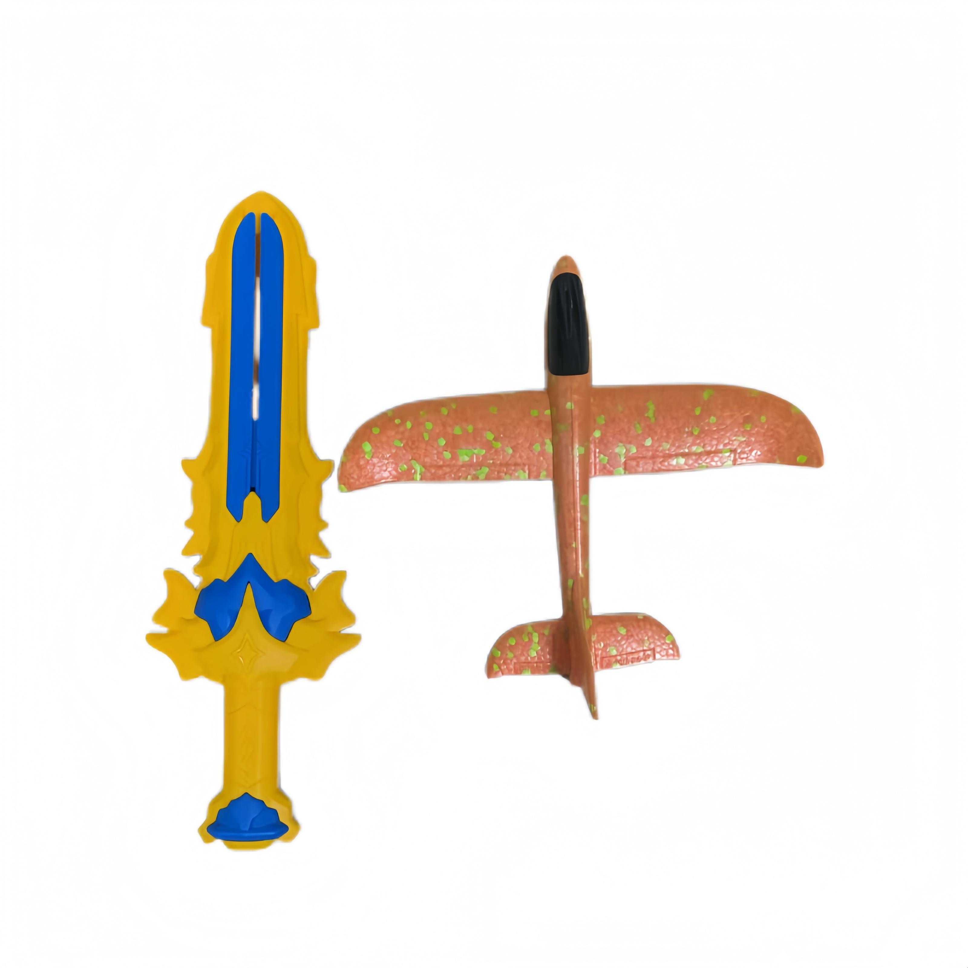 

Outdoor sports foam plane launcher glider parent-child interaction friend gift жёлтый