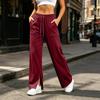 Women's Casual High Waist Wide Leg Split Hem Sweatpants Loose Fit Pants