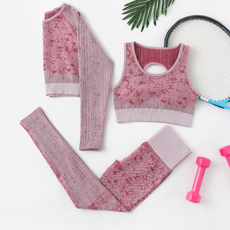 JYL High Waist Sports Pants Tight Fitness Yoga Set L бледный серебристый