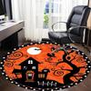 1pc Halloween Haunted House Office Round Area Rug, Under Office Chairs Bedroom Living Room Home Decor, Room Deco