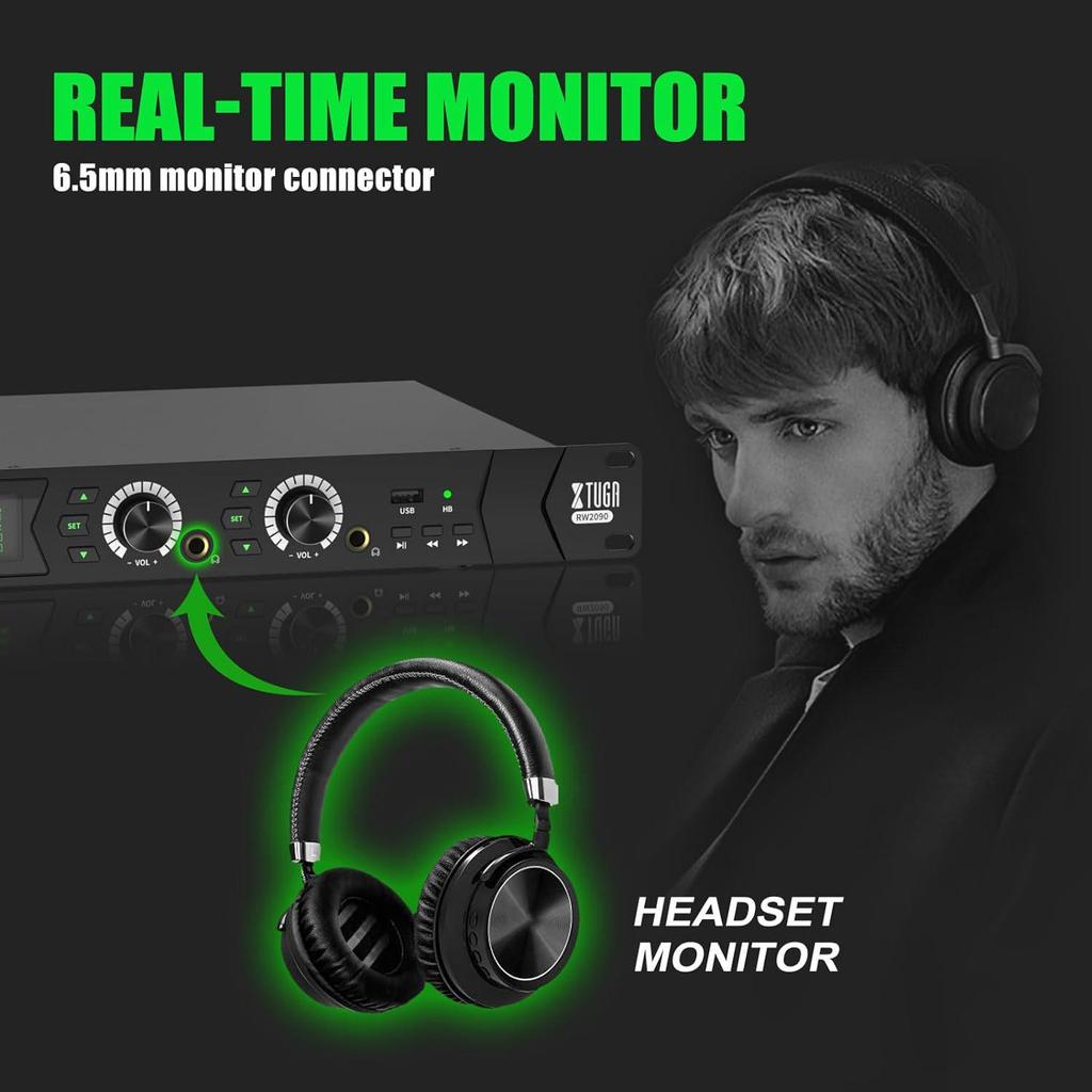 Pro Stage Wireless In-Ear Monitor System: Dual Earphones for Musicians and Singers