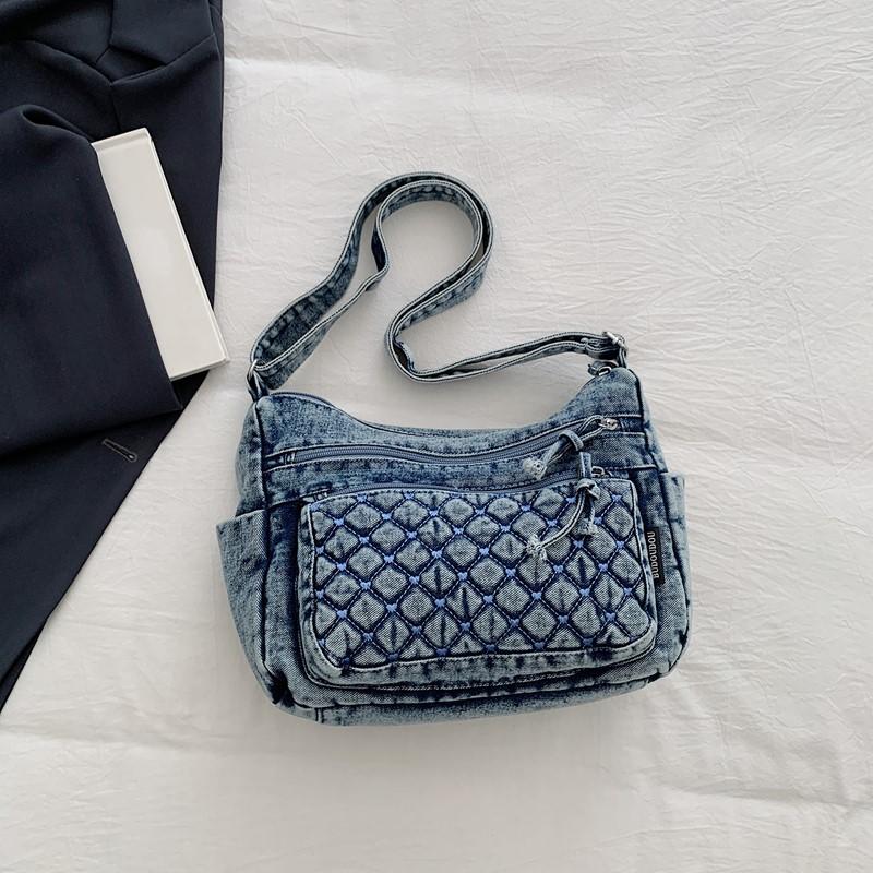 Denim Multi-Layer Small Square Bag Women's Shoulder Crossbody Bag