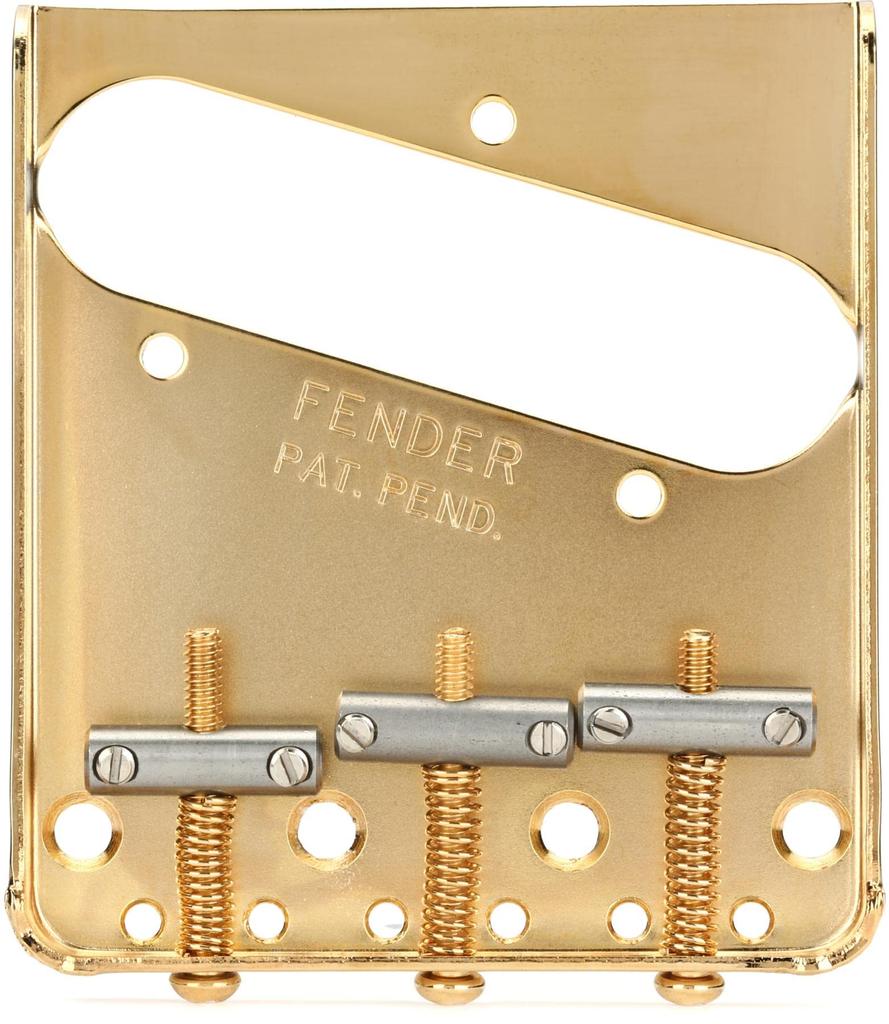 Fender Parts American Vintage Bridge Assembly with Saddles 3-Saddle Telecaster® Chromed-Brass