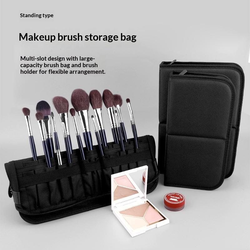 29/14 Holes Foldable Makeup Brush Bag Women Large Capacity Pouch Tools Organizer Travel Powder Cosmetic Toiletry Case Holder