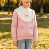 Girls' Knit Sweater with Round Neck Long Sleeve Pullover