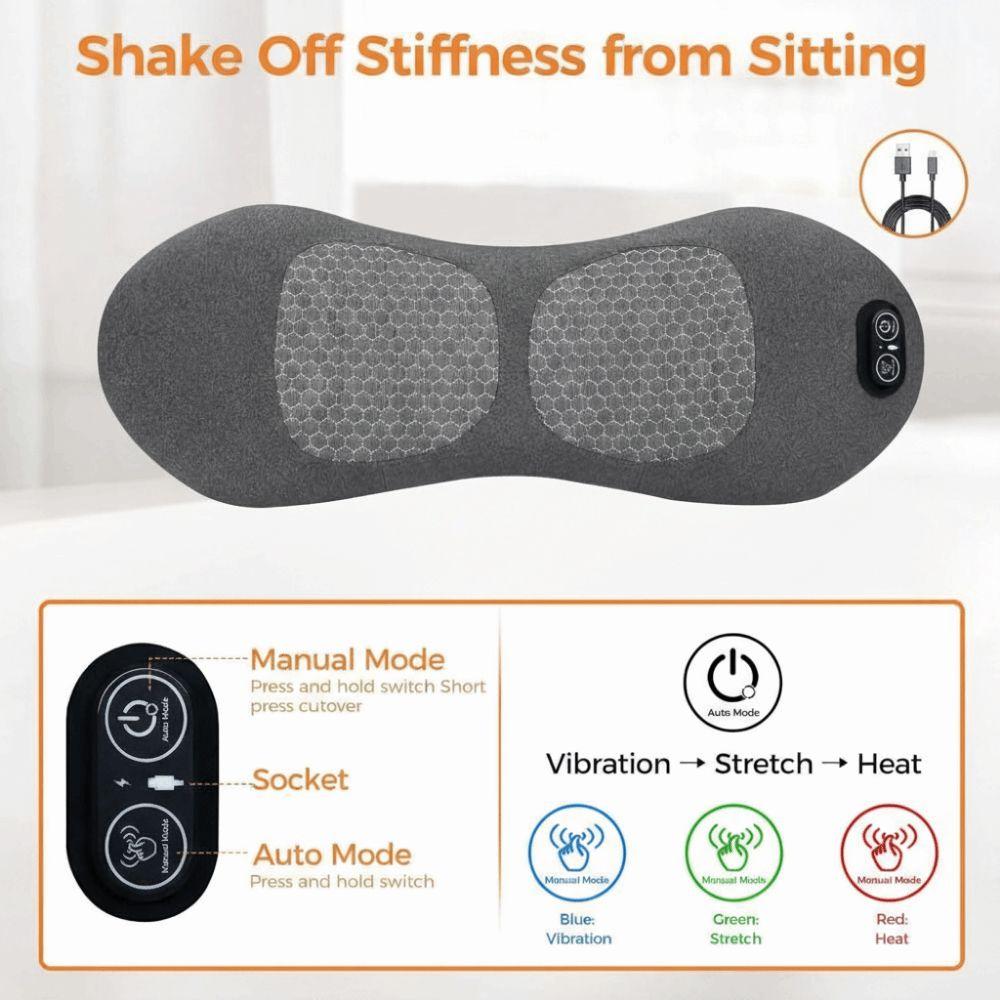 Vibrating Massage 3-in-1 Back Massager Heating Function Lower Back Massager  Car Use